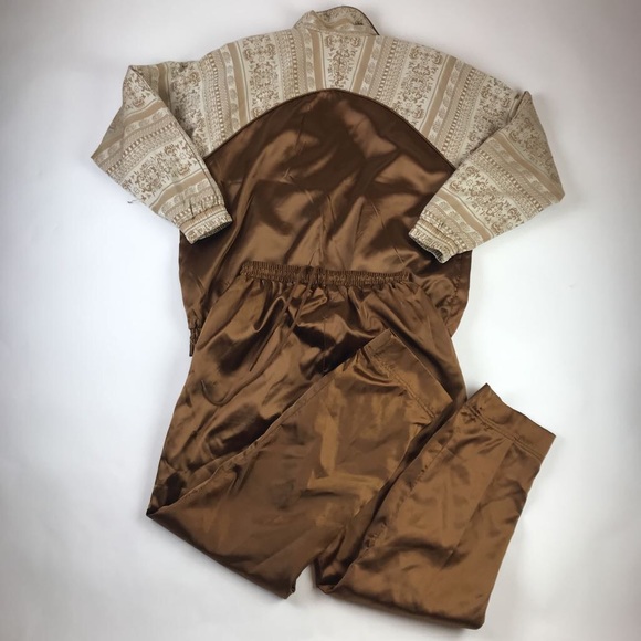 Lavon Womens Tracksuit Brown Geometric Vintage S - Picture 4 of 7